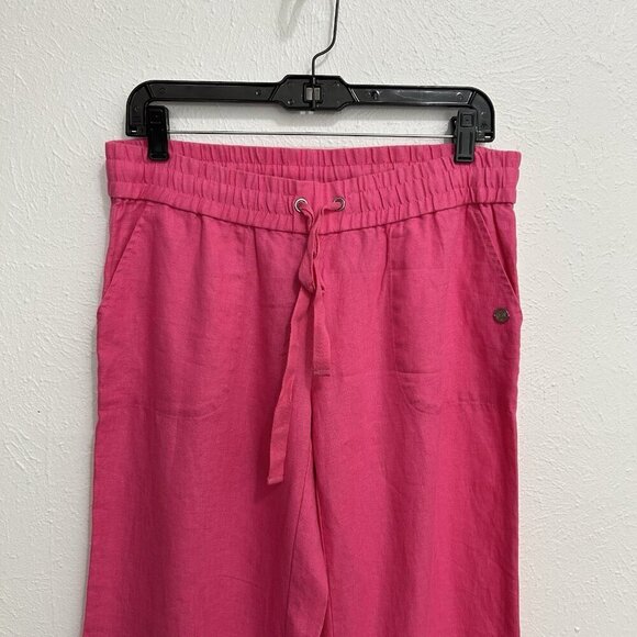 Southern Tide New 100% Pink Linen Wide Leg Pant Elastic Waist Drawstring Size S - Picture 2 of 12
